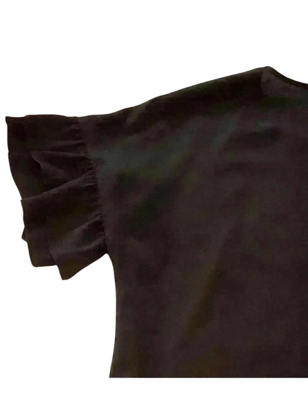 Pleione Black blouse with ruffle in the sleeves. By pleione _Size medium - Picture 4 of 5